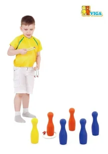 VIGA VIGA Drewniana Gra Kręgle Rzucanie Pierścieniami - wysyłka/odbiór osobisty w ciągu 24h 50665 - Zabawki i gry sportowe - miniaturka - grafika 2