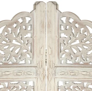 vidaXL vidaXL Parawan 4-panelowy, rzeźbiony, biały, 160x165 cm, drewno mango - Parawany - miniaturka - grafika 11