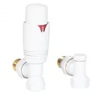 Zawory i kraniki - WARMTEC Zestaw zaworów kątowych termostatycznych do grzejnika Warmtec biały - miniaturka - grafika 1