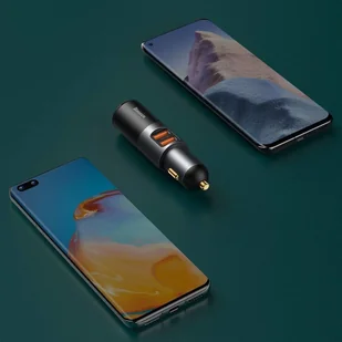 Baseus Share Together ładowarka samochodowa 2x USB / gniazdo zapalniczki 120W Quick Charge Power Delivery szary (CCBT-D0G) - Ładowarki samochodowe - miniaturka - grafika 13