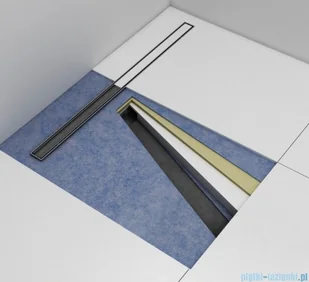 Schedpol Schedline brodzik posadzkowy podpłytkowy z odpływem liniowym slight steel 80x80x5/12cm 10ST.1S2-8080 - Syfony - miniaturka - grafika 4