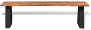 vidaXL Ławka z litego drewna akacjowego, 145 cm vidaXL - Ławki do przedpokoju - miniaturka - grafika 3