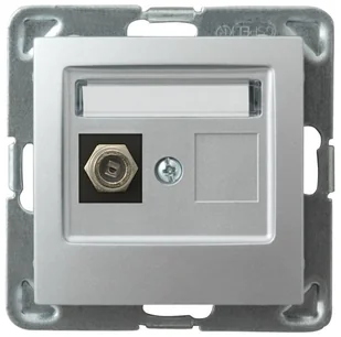 Ospel Impresja srebrny gniazdo antenowe typu F GPA-1YF/m/18 GPA-1YF/m/18 - Gniazdka elektryczne - miniaturka - grafika 2