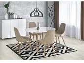 Stoły - Halmar Stół EDWARD Biały połysk + dąb , 100x120-200 cm V-CH-EDWARD-ST-SAN_REMO - miniaturka - grafika 1