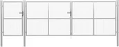 Ogrodzenia - vidaxl Brama ogrodzeniowa, stalowa, 500 x 150 cm, srebrna - miniaturka - grafika 1