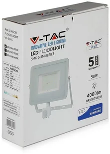 v-tac Projektor LED V-TAC 50W SAMSUNG CHIP Czujnik Ruchu Funkcja Cut-OFF Biały VT-50-S 6400K 4000lm - Lampy pozostałe - miniaturka - grafika 21