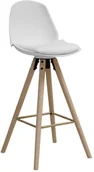 Taborety i hokery - Actona Stołek barowy Oslo biały wood - miniaturka - grafika 1