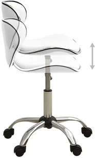 Fotel biurowy, krzesło biurowe VidaXL Taboret kosmetyczny, biały, sztuczna skóra 323673 VidaXL - Fotele i krzesła biurowe - miniaturka - grafika 3