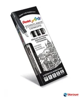 Cienkopisy - Pentel Cienkopis kalibrowany POINTLINER czarny S20P-8A S20P-8A - miniaturka - grafika 1