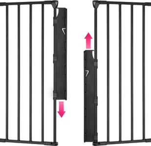 tectake Bramka bezpieczeństwa Agni - czarny 403569 - Akcesoria kominkowe - miniaturka - grafika 8