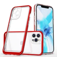 Etui i futerały do telefonów - Hurtel Clear 3in1 etui do iPhone 12 Pro żelowy pokrowiec z ramką czerwony - miniaturka - grafika 1