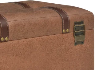 vidaXL Stołek ze schowkiem, 40 cm, brązowy, sztuczna skóra vidaXL - Pufy i podnóżki - miniaturka - grafika 9