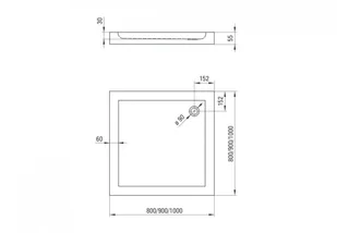 Deante Minimal Brodzik półokrągły 100 cm KTN 051B - Brodziki prysznicowe - miniaturka - grafika 4