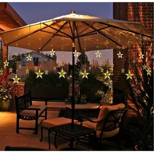 VOLTRONIC KURTYNA NA OKNO 12 GWIAZD 150 DIOD LAMPKI CHOINKOWE CIEPŁA BIEL 30010195 - Oświetlenie świąteczne - miniaturka - grafika 3