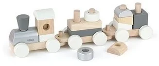 VIGA Viga 51611 Szaro biała kolejka z klockami 2221 - Pociągi dla dzieci - miniaturka - grafika 5