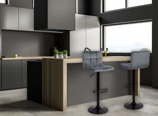 Krzesło barowe ARAKO BLACK aksamitne grafitowe VELVET - Taborety i hokery - miniaturka - grafika 14