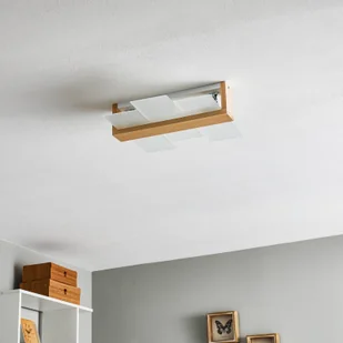 Euluna Lampa sufitowa Shifted 2, szkło i jasne drewno - Lampy sufitowe - miniaturka - grafika 3