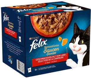 Purina Felix Sensations w sosie, 24 x 85 g - Mięsna różnorodność - Mokra karma dla kotów - miniaturka - grafika 2