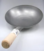 Woki - JADE TEMPLE Jade Temple 17284 patelnia typu wok żelaza, średnica 33 cm okrągły dno drewnianym uchwytem,   Szary 16 x 53 x 33 cm 17284 - miniaturka - grafika 1