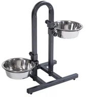 Miski dla psów - zooplus Exclusive Psi bar z dwiema metalowymi miskami 2 x 1,6 l 21 cm - miniaturka - grafika 1