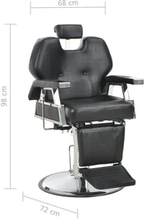 VidaXL Fotel barberski, czarny, 72x68x98 cm, sztuczna skóra 110167         VidaXL - Fotele fryzjerskie - miniaturka - grafika 11