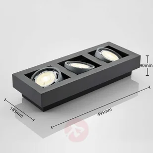 ARCCHIO Spot sufitowy LED Ronka, GU10, 3-pkt., ciemnoszary - Lampy sufitowe - miniaturka - grafika 4