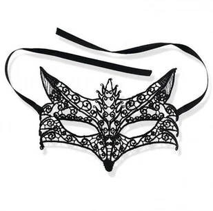 GoDan Maseczka ażurowa, czarna - Dodatki do strojów karnawałowych - miniaturka - grafika 5