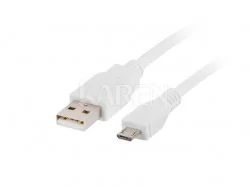 LANBERG LANBERG Kabel USB 2.0 micro AM-MBM5P 1M biały (CA-USBM-10CC-0010-W) - Kable USB - miniaturka - grafika 2
