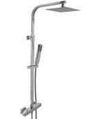 Wylewki do baterii - Zestaw natryskowy z kwadratową deszczownicą 20x20 termostat ZR-601S - miniaturka - grafika 1