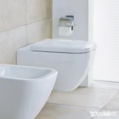 Miski WC - Duravit Happy D.2 Miska WC podwieszana 36,5x62 cm Rimless lejowa biała z powłoką WonderGliss 25500900001 - miniaturka - grafika 1