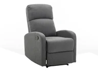 Fotele - Vente-Unique Fotel ISAO typu relaks z tkaniny kolor antracytowy - miniaturka - grafika 1
