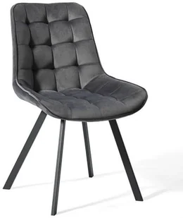 EMWOmeble KRZESŁO TAPICEROWANE WELUR POPIEL DC-6030 6030-JPW - Krzesła - miniaturka - grafika 4