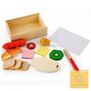 VIGA Drewniany zestaw do krojenia Piknik 59560 - Zabawki AGD - miniaturka - grafika 3