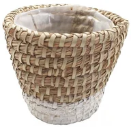 Donice - Osłona doniczki słomiana 14.5 cm KOSZ MOROCCAN naturalny/biały - miniaturka - grafika 1