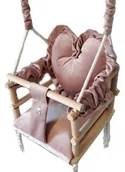 Leżaczki i huśtawki - Różowa huśtawka serce dla dziewczynki N6-A82 - miniaturka - grafika 1