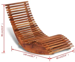 vidaXL Leżak bujany z drewna akacjowego 42652 - Fotele i krzesła ogrodowe - miniaturka - grafika 6