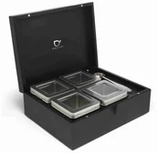 Pojemniki kuchenne - Bredemeijer Pudełko na herbatę sypaną + 4 pojemniki + miarka czarne - miniaturka - grafika 1