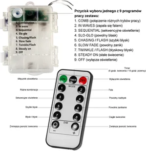 VOLTRONIC LAMPKI CHOINKOWE 100 DIOD LED NA BATERIE + PILOT 30010198 - Oświetlenie świąteczne - miniaturka - grafika 4