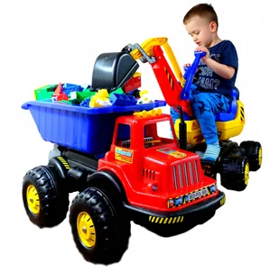 Wielka Koparka Maxi Digger Ładowarka Jeździk 092 - Jeździki dla dzieci - miniaturka - grafika 3