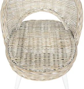 vidaXL Fotel z rattanu kubu, biały - Fotele - miniaturka - grafika 5