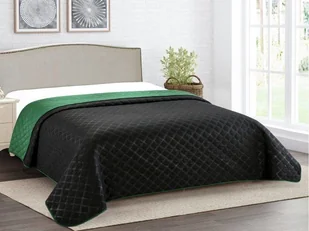 Euromat Dwustronna Narzuta Vigo II Czarny - Zieleń butelkowa 013- Bez Poszewek 41324 - Narzuty - miniaturka - grafika 2