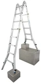 Rusztowania - Krause Stabilo Przegubowa drabina teleskopowa z 4 regulowanymi nogami 4x4 szczeble wys. rob. 5,00 133977 133984 - miniaturka - grafika 1