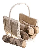 Akcesoria kominkowe - Saska Garden vollwe idener kosza do kominka, żółtawobeżowych kosza do kominka z wikliny, wiklinowy na drewno kominkowe, kominek z pokryciem z juty 203-46/W/J - miniaturka - grafika 1