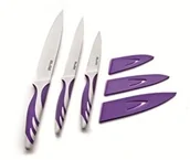 Noże kuchenne - Ibili 727615p nóż kuchenny "Easy Cook" z ostrzem pokrowiec ochronny 15 cm, ze stali nierdzewnej, liliowy/biały, 25 x 5 x 2 cm, 2 jednostki 727615P - miniaturka - grafika 1