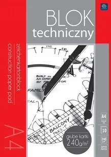 Inter-druk Blok techniczny A4 240g. biały premium - Szkolne artykuły papiernicze - miniaturka - grafika 2