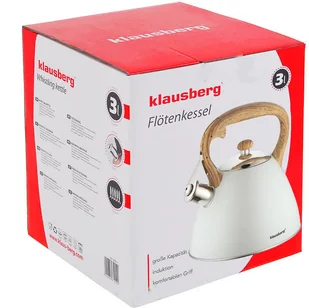 Klausberg Czajnik z gwizdkiem biały, 3 l - Czajniki na gaz - miniaturka - grafika 4