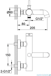 KOHLMAN Axel Black bateria wannowa bez zestawu prysznicowego czarny mat QW110AB | - Baterie umywalkowe - miniaturka - grafika 2