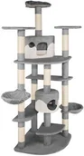 Drapaki dla kotów - TecTake Drapak dla kota Nelly 204 cm szary/biały 402109 - miniaturka - grafika 1