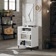 Szafki do salonu - vidaXL Lumarko Szafka biała, 57x35x70 cm, płyta wiórowa 806049 - miniaturka - grafika 1