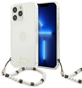 Guess GUHCP13LKPSWH iPhone 13 Pro / 13 6,1" Transparent hardcase White Pearl GUE001787-0 - Etui i futerały do telefonów - miniaturka - grafika 2